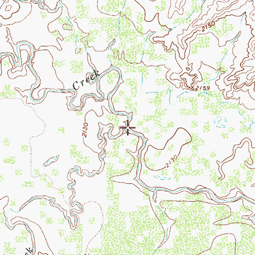 Topographic Map of Bull Creek, TX