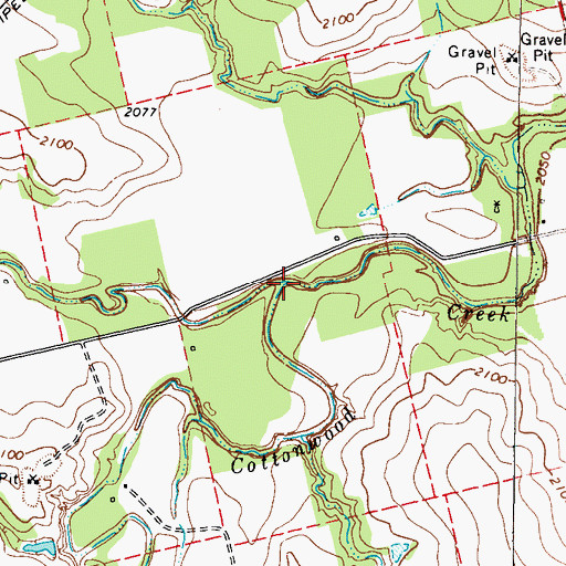 Topographic Map of Bull Creek, TX