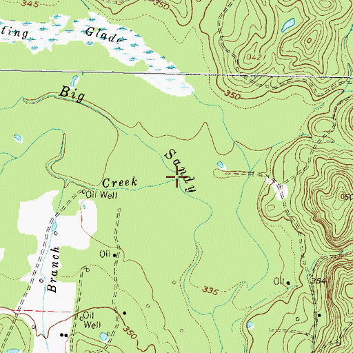 Topographic Map of Bull Creek, TX