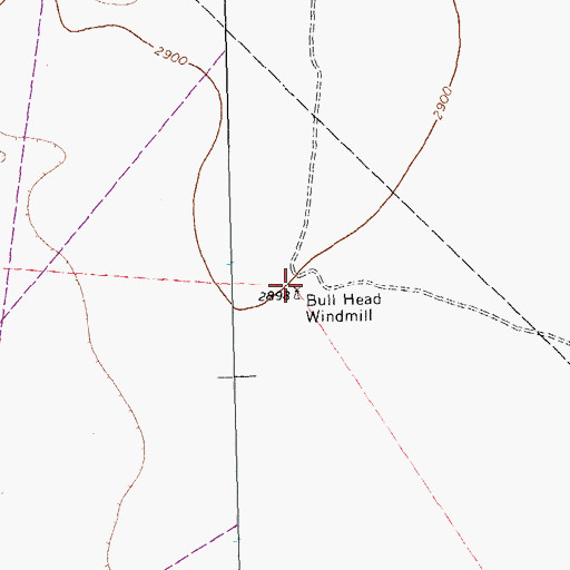 Topographic Map of Bull Head Windmill, TX