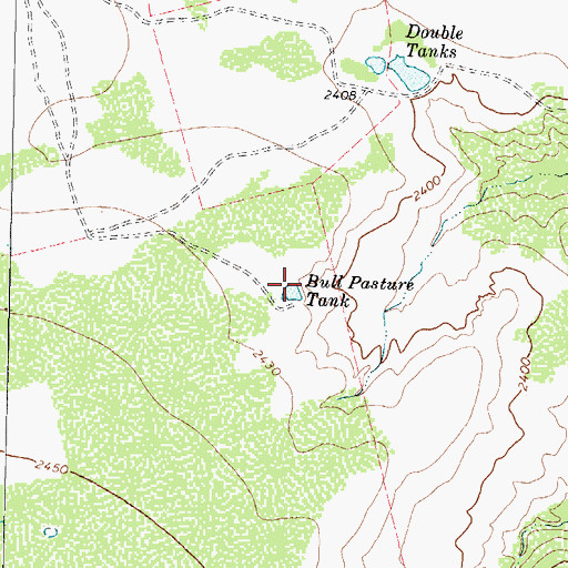 Topographic Map of Bull Pasture Tank, TX