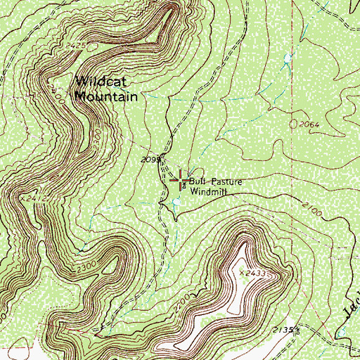 Topographic Map of Bull Pasture Windmill, TX