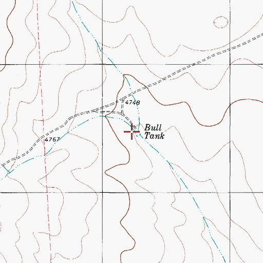 Topographic Map of Bull Tank, TX