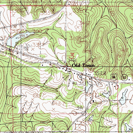 Topographic Map of Old Town, AL