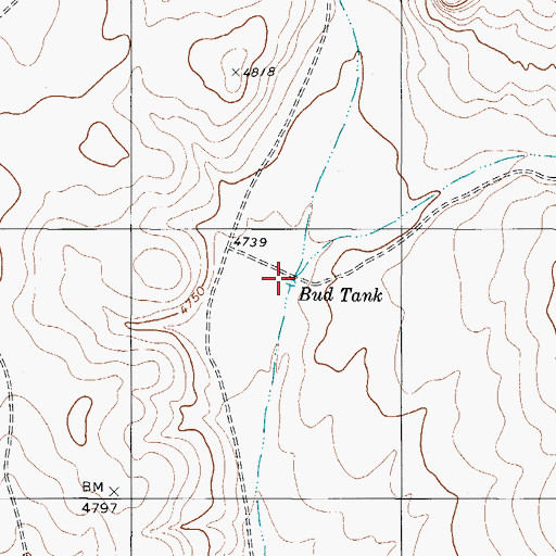 Topographic Map of Bull Tank, TX