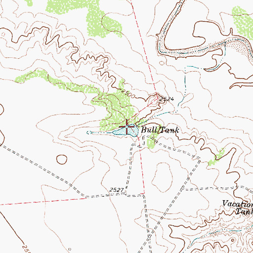 Topographic Map of Bull Tank, TX