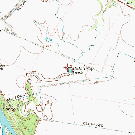 Topographic Map of Bull Trap Tank, TX