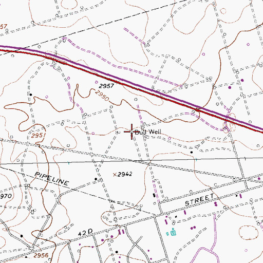 Topographic Map of Bull Well, TX