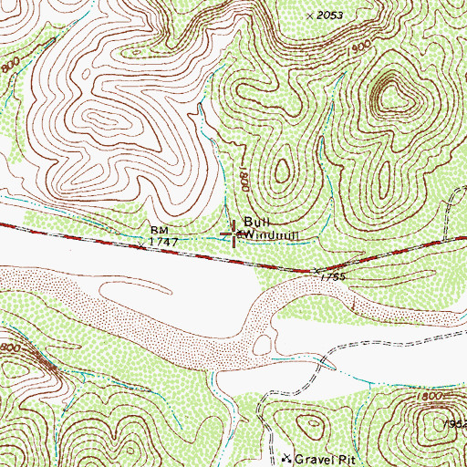 Topographic Map of Bull Windmill, TX