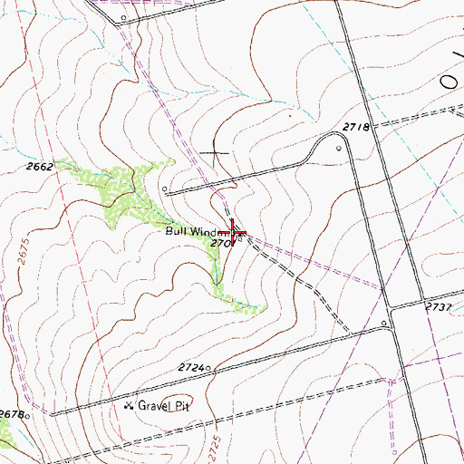 Topographic Map of Bull Windmill, TX