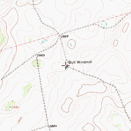 Topographic Map of Bull Windmill, TX
