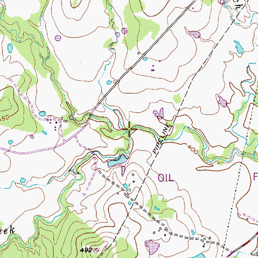 Topographic Map of Bullfrog Creek, TX