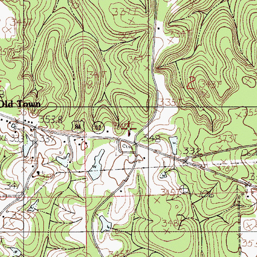 Topographic Map of Old Town Church, AL