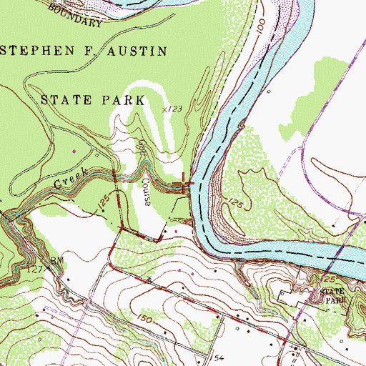 Topographic Map of Bullinger Creek, TX