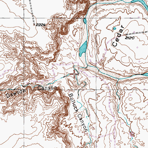 Topographic Map of Bullock Canyon, TX