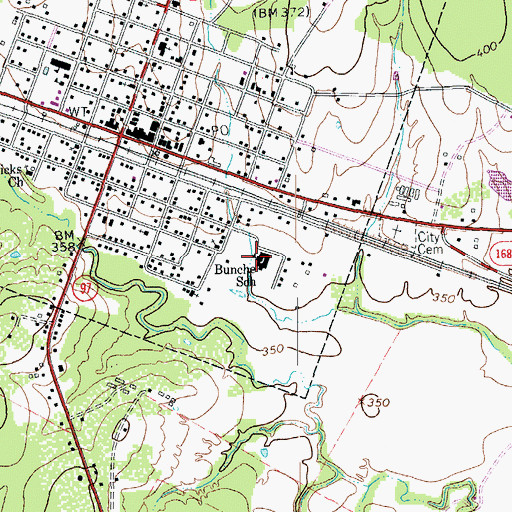 Topographic Map of Bunche School, TX