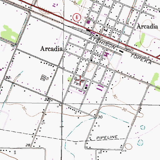 Topographic Map of Bunge Park, TX