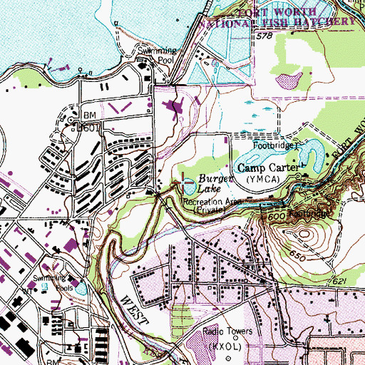 Topographic Map of Burger Lake, TX