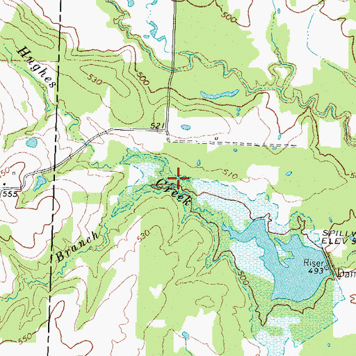 Topographic Map of Burk Branch, TX