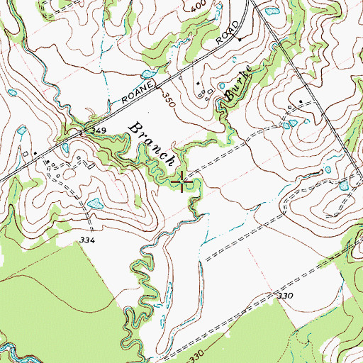Topographic Map of Burke Branch, TX