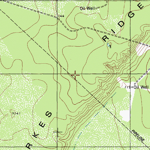 Topographic Map of Burkes Ridge, TX
