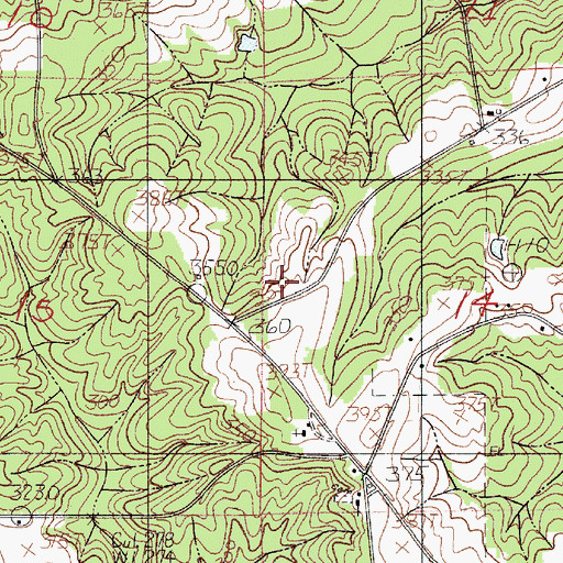 Topographic Map of Pilgrims Rest Church (historical), AL
