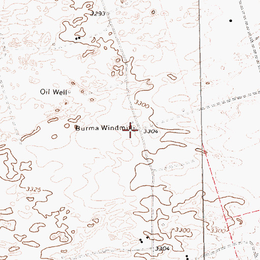 Topographic Map of Burma Windmill, TX