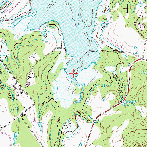 Topographic Map of Burns Creek, TX