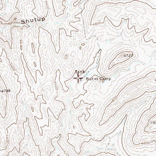 Topographic Map of Burnt Camp, TX