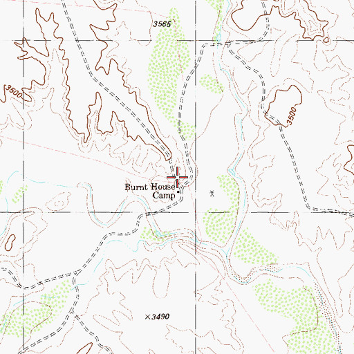 Topographic Map of Burnt House Camp, TX