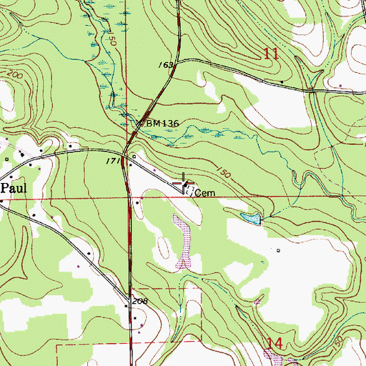 Topographic Map of Providence Church, AL