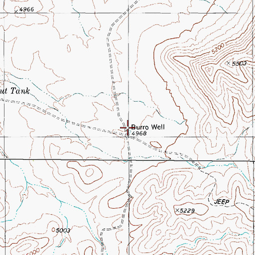 Topographic Map of Burro Well, TX