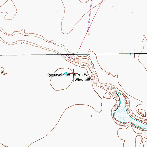 Topographic Map of Burro Well, TX
