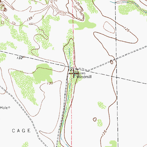 Topographic Map of Burro Windmill, TX