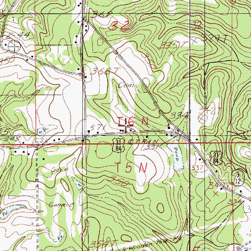 Topographic Map of Rabb, AL