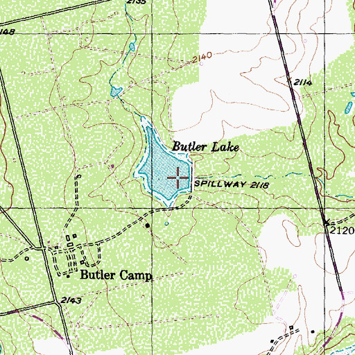 Topographic Map of Butler Lake, TX