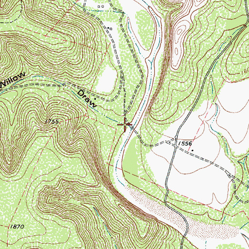 Topographic Map of Button Willow Draw, TX