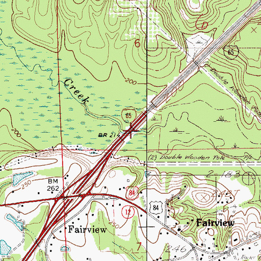 Topographic Map of Rays Bridge (historical), AL