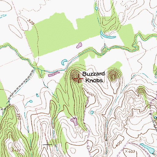 Topographic Map of Buzzard Knobs, TX