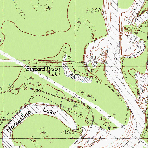 Topographic Map of Buzzard Roost Lake, TX