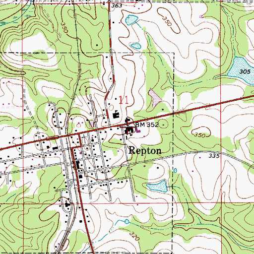 Topographic Map of Repton High School, AL