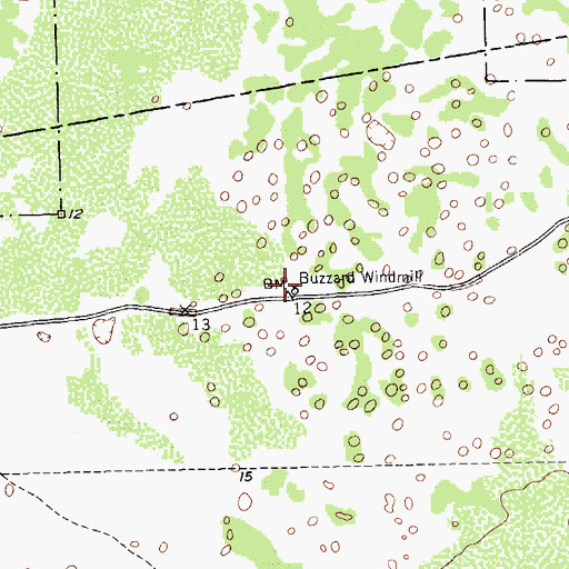 Topographic Map of Buzzard Windmill, TX