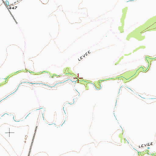 Topographic Map of Bynum Creek, TX