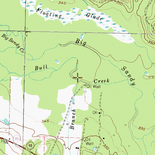 Topographic Map of Byrd Branch, TX