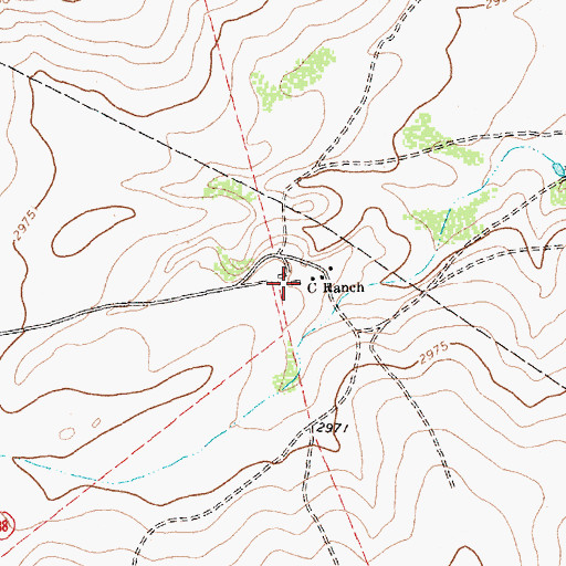 Topographic Map of C Ranch, TX