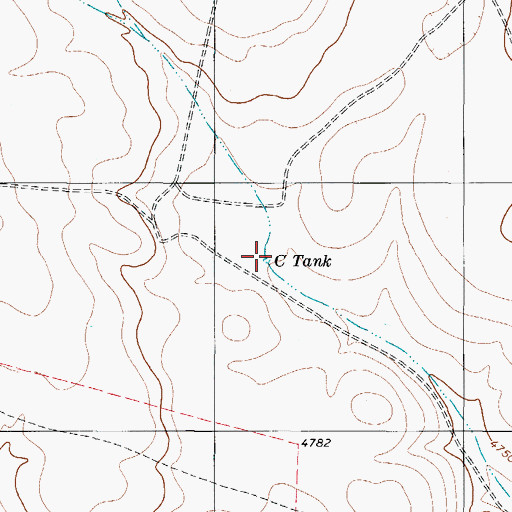 Topographic Map of C Tank, TX