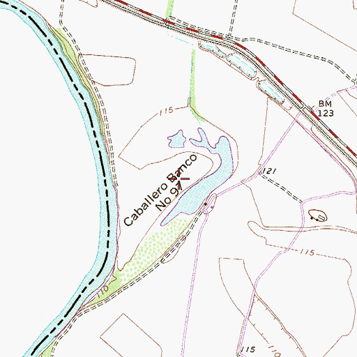 Topographic Map of Caballeno Banco Number 97, TX
