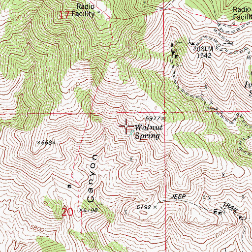 Topographic Map of Walnut Spring, AZ