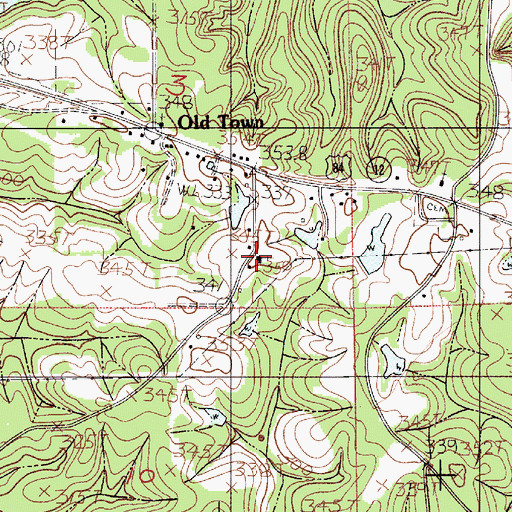 Topographic Map of Saint John Church, AL