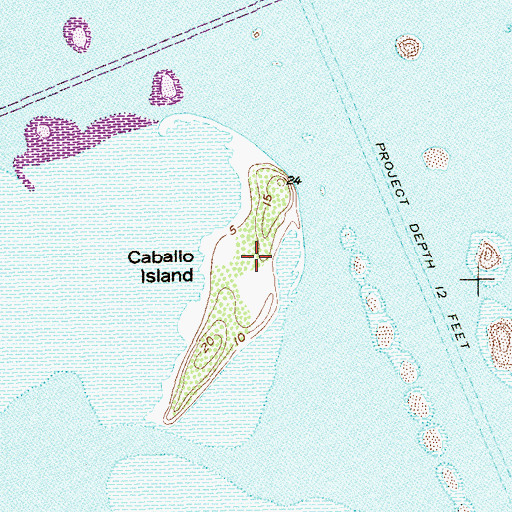 Topographic Map of Caballo Island, TX
